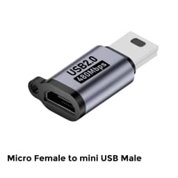 Type C Female to Mini USB Male Adapter Micro USB to USB C Adapter 480Mbps Data Transfer Fast Charging Converter for Phone