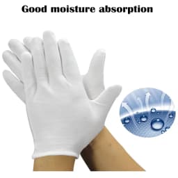 1/5Pairs Disposable Stretchable White Cotton Work Gloves Jewelry Inspection Gloves Men Women Household Cleaning Work