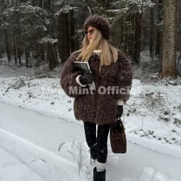 Neo Mint Winter 2026 Hot Chocolate Fluffy Chunky Sheep Fur Coat Women Oversized Overcoat Outerwear Ins Street Fashion Fur Jacket