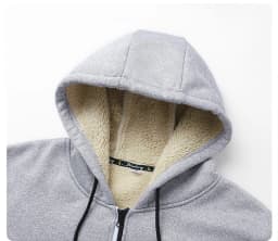 Blue Fleece-Lined Hoodie Jacket for Men - Warm, Comfortable, Casual Style Male Coat. Size M-5XL 6XL
