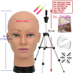 New Mannequin Head Wig Stand With Adjustable Wig Tripod Stand Holder For Wigs Making Display With T Pins /Wig Cap For Free Gift
