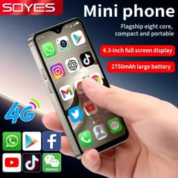 SOYES F9 Max Android 12 Mini Smartphone 4.3 Inch Octa Core 6GB+128GB Phone 2750mAh Type C OTG Small Phone Face ID WhatsApp BT