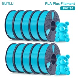 SUNLU 10 Roll PLA Plus/Clear Filament 1.75 Mm +/- 0.02 Mm 1 Kg Spool (2.2 Lbs) Neatly Arranged No Knot Filament Fit Most FDM Pri
