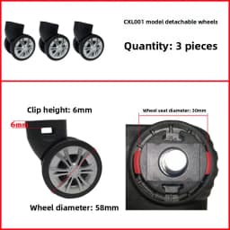 Detachable Universal Wheel Luggage Wheel Tool Box Makeup Case Roller No Disassembly Needed Single Wheel Slider Tool