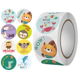 500Pcs Capybara Stickers Roll 1'' Cute Animal Stickers for Kids Stickers,Teacher Reward Supplies Colorful Stickers for Classroom