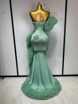 Women Luxury Sparkly Rhinestones Puff Mesh Strapless Maxi Long Spandex Dress Runway Wedding Birthday Photo Shoot Dresses