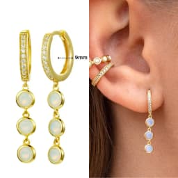 925 Sterling Silver Ear Needle Crystal Zircon Tassel Pendant Hoop Earrings Retro Small Fragrance Style High Jewelry Women Gifts