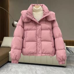 Women's Loose Fit Cotton Jacket 2025 Winter Warm Short Korean Style Color Versatile Elegance Hooded Cotton Coat