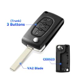 KEYYOU Remote Key Case for Peugeot 207 307 308 407 607 807 For Citroen C2 C3 C4 C5 C6 Flip Folding Car Key Shell 2/3/4 Buttons