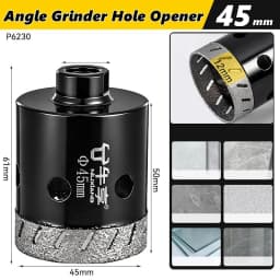 Diamond Hole Saw 20mm-60mm M10 Shank Diamond Core Drill Bit, Angle Grinder Hole Opener for Tile Granite Marble Glass Ceramic