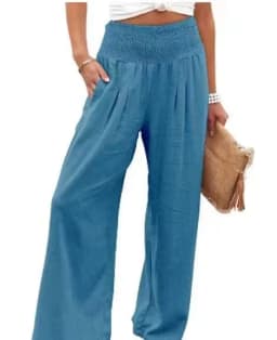 Women's Wide-leg Pants Solid Color Cotton and Linen Loose Trousers Basic Korean Style High Street Casual Pants for Female
