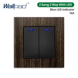 Wallpad Wood Texture Aluminum Alloy Panel EU Electrical Sockets And Wall Switches With LED 1 2 3 Gang 2 3 Way USB Charge Port