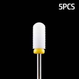 5pcs Ceramic Milling Cutter For Manicure Set Nail Drill Bit Mill Manicure Machine Pedicure Tools for Removing Gel File 3/32 Inch