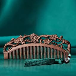 Wood Exquisite Carving Lotus Comb Anti-Static Beard Comb Handicraft Hair Styling Gift's Gift Natural Sandalwood Combs Solid