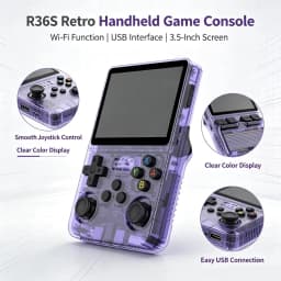 R36S Original Retro Handheld Game Player Arkos System 3.5" IPS Screen Portable 64/128GB Hall Effect Emulator Wireless Gamepad