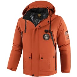 High-End Men's Winter Hooded down Jacket Windproof Warm Thick White Duck down Outdoor Top for Cold Weather