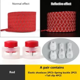 1 Pair Reflective Elastic Laces Sneakers Shoelaces for Sneakers Kids Adult Fast Without Tie Flat Rubber Bands Luminous Shoelace