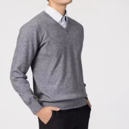Cashmere Cotton Blend Classic V-Neck Sweater Men Pullover 2025 Autumn Winter Business Casual All-match Knitted Jumper Pull Homme