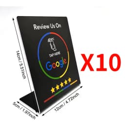 10pcs Google Signboard Card NFC Code Tap Business Desktop Sticker Google Card Social Media RFID Card NFC Google Review Card