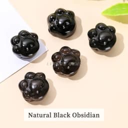 1 Pc Natural Stone Gold Silver Obsidian Carved Bead Cat Paw Pixiu Animals Cute Bead With Hole For Jewelry Making Diy Necklace
