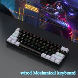Mechanical Keyboard Gamer 60% Mini 6 1Keys Backlit PC Switches Keyboards Portable Wired Cute Laptop Key Board Teclado Mecanico