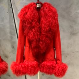 Sheep Collar Coats Women Winter Luxury Mongolian Fur Leather Jackets with Long Sleeve 7251