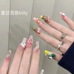 70/50Pcs Hello Kitty Cat Nail Charms Cute Mix Color 3D Heart and Bowtie Nail Art Accessories for a Stylish and Adorable Manicure