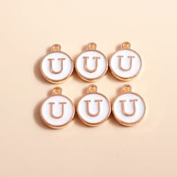 10pcs Cute Mini White Alphabet 26 Letters Charms Pendants for DIY Name Jewelry Necklace Bracelet Earrings Happy Birthday Gifts