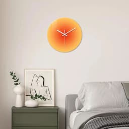 A Creative Gradient Solid Color Tempered Glass Wall Clock, Silent Non-Ticking Timekeeping Wall Clock - Battery-Powered Durable Clock (Battery Not Included), Valentine's Day Gift, Suitable for Bedroom, Living Room, Kitchen, Hallway, Party Venues, Easter, Mother's Day Gift