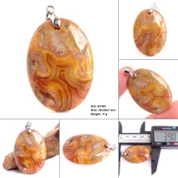 High Quality Pendentif Real Natural Crazy Lace Agate Stone Pendant Chains Necklace For Women's & Men's Jewelry Making BK996H