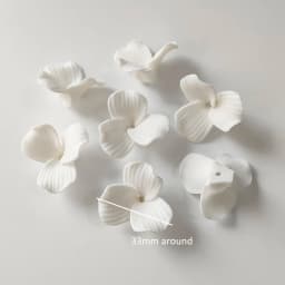 50pcs Handmade Ceramic Flower Material White Color Porcelain Floral Hair Accessories For DIY Jewelry Make Parts