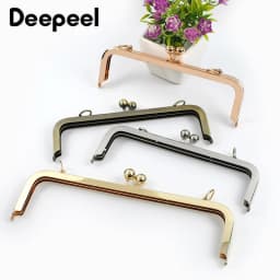 2/5/10Pcs Deepeel 20/25cm Metal Purse Handles Square Smooth Handbag Kiss Clasp Wallet Frame DIY Brackets Screw Bags Accessories
