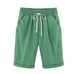 Women Shorts Summer Loose Solid Color Elastic Waist Drawstring Pockets Fashionable Woman's Shorts Dropshipping Sale YDS7088