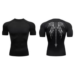 Graphic Compression Shirts for Men Short Sleeve Rash Guard Gym Workout Tshirt Tees Athletic Quick Dry Baselayer Undershirts Tops