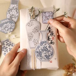 Journal GO 20pcs Creative Embossed 3D Flower Bottle Stickers for Collage Junk Journal Scrapbook Card Craft Handmade Materials