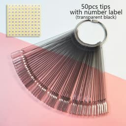 Nail Display Sticks Nail Swatch False Nail Tips Nail Gel Polish Practice Clear Natural Colors Display Board for Nail Art Tools