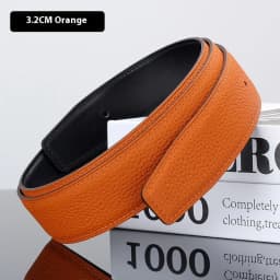 Luxury Belt Ultra-Thin Pointed Belt Headless Men And Women First Layer Cowhide Letter Buckle Replacement Buckleless Belts3.2/3.8