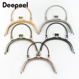 1/2/3/5Pcs Deepeel 165mm Metal Bag Handle Embossed Semicircle Handles Frame for Handbag DIY Wallet Clasp Lock Hardware Accessory
