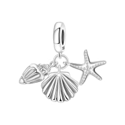 Blue Charm 925 Sterling Silver Ocean Pearls Betta Fish Pendant Birthday Party Gift for Women Bracelet Necklace DIY Beads Jewelry