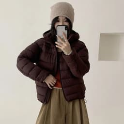 Lightweight Solid Color Down Cotton Parkas Women Korean Zipper Up Hooded Crop Parkas Woman Casual Thicken Warm Cotton Jackets
