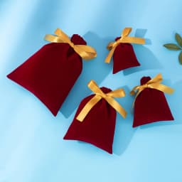 50Pcs Jewelry Thick Velvet Drawstring Bag Ribbon Bowknot Pouch Cosmetic Keychain Watch Bracelet Wedding Candy Sunglasses Storage