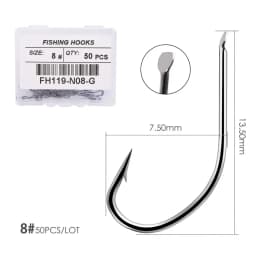 50pcs High Carbon Steel Fishing Hook Maruseigo Fishhooks Durable Pesca Jig Head Fishing Hooks Flat head Carp Fishing Tackle