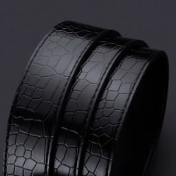 New Men's Crocodile Pattern Automatic Buckle Belt Fashionable Men's Casual Shorts Business Belt Trendy Youth Belt