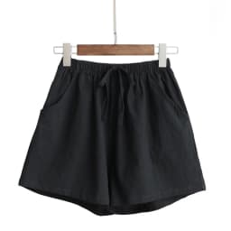 Women's Thin Cotton and Linen Shorts New Summer High Waist Casual Sports Shorts Women Solid Color Pocket Loose Beach Hot Shorts
