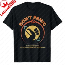 Retro-Hitchhikers-Guide-To-The-Galaxy-Graphic-Tee-42-Answer-To-Life-The-Universe-and-Everything-Don't-Panic-Casual-T-Shirts