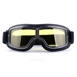 Motorcycle Glasses Windproof Motorcycle Helmet Glasses Sunglasses Retro Universal Folding Leather Retro Motorcycle Accessories