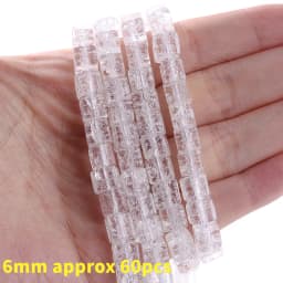 Natural Stone Square Beads Crack Crystals Gem Loose Spacer Cube Beads for Jewelry Making DIY Bracelet Necklace Accessories 6mm