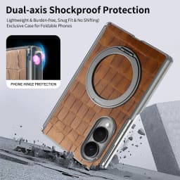 Luxury Magnetic Crocodile Pattern Leather Case for Samsung Z Fold 8 Wide Shockproof for Magsafe Central Axis Protection Cover