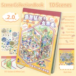 HEYBAO Anniversary Mini Scene Book | Japanese Retro Comic Stickers & Cards, for Journal & Scrapbook Decor