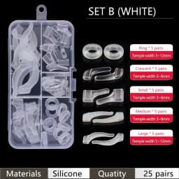 25 Pairs Eyeglasses Retainers Premium Silicone Anti-Slip Eyeglass Holder Comfort Ear Grip Hooks Protectors For Spectacle Eyewear